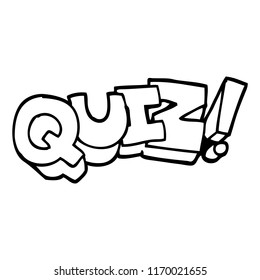 black and white cartoon quiz sign