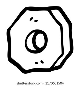 black and white cartoon screw nut