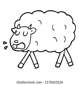 black and white cartoon sheep