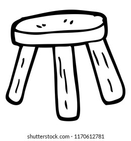 black and white cartoon small stool