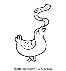 black and white cartoon song bird