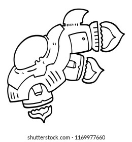 black and white cartoon space ship