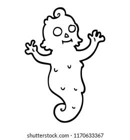 black and white cartoon spooky ghost