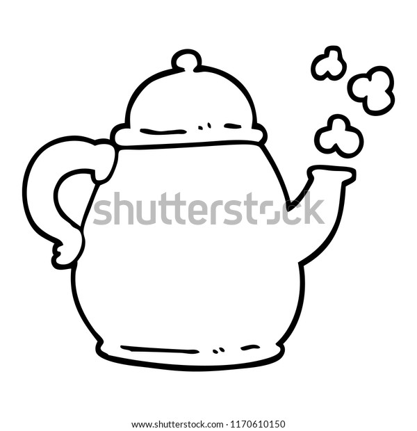 Black White Cartoon Tea Po Stock Vector (Royalty Free) 1170610150 ...