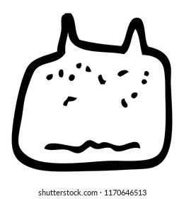 black and white cartoon tooth