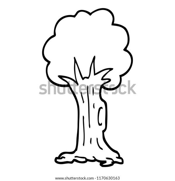 Black White Cartoon Tree Stock Vector (Royalty Free) 1170630163 ...