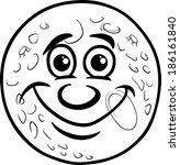 Black and White Cartoon Vector Humor Concept Illustration of Man in the Moon Saying or Proverb for Coloring Book