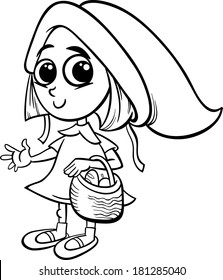 Schwarz-Weiß-Cartoon-Vektorgrafik von der feinen Roten Reittiermärchen-Figur für das Farbbuch