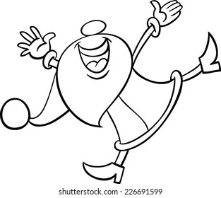 Black and White Cartoon Vector Illustration of Santa Claus Character on Christmas Time for Coloring Book