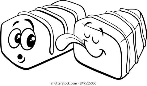 Black and White Cartoon Vector Illustration of Sweet Chocolate Pralines Clip Art for Coloring Book