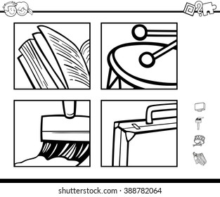 Black White Cartoon Vector Illustration Educational Stock Vector ...