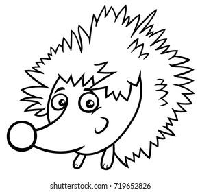 Black White Cartoon Vector Illustration Hedgehog Stock Vector (Royalty ...