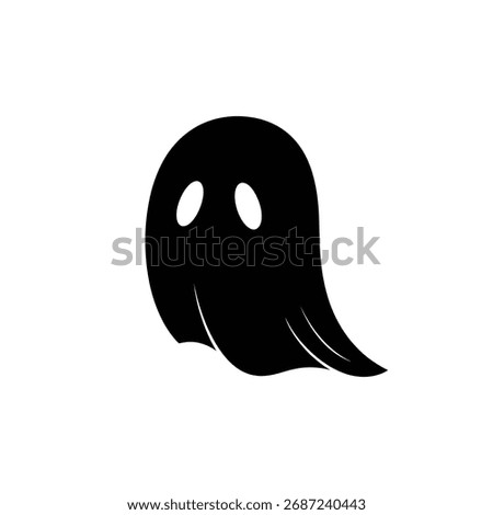 Black and white cartoon vector illustration of a shark and a fish face icon with a scary design