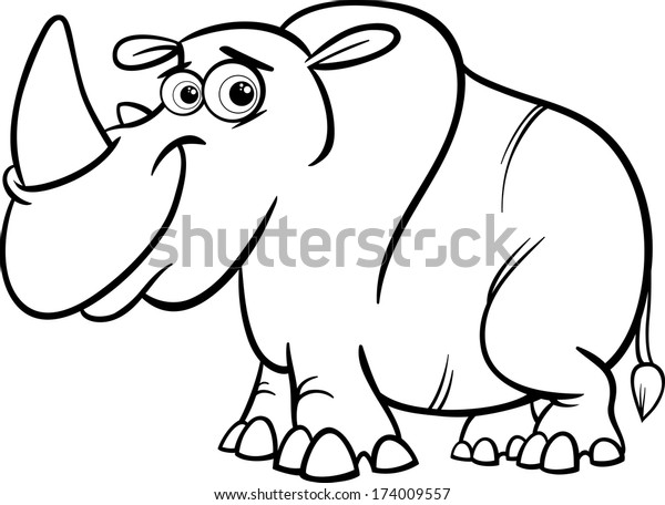 Black White Cartoon Vector Illustration Cute Stock Vector Royalty