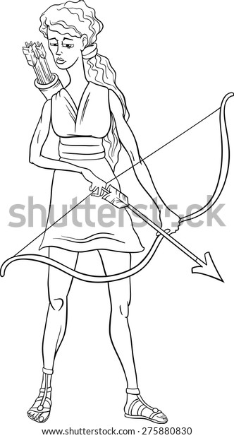 Black White Cartoon Vector Illustration Mythological Stock Vector ...