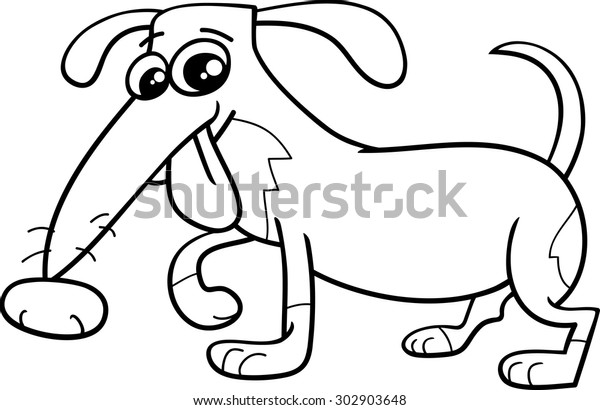 Black White Cartoon Vector Illustration Funny Stock Vector (Royalty ...