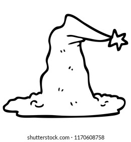 black and white cartoon wizard hat