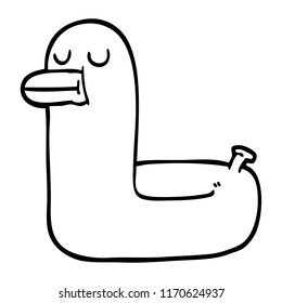 black and white cartoon yellow ring duck
