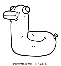 black and white cartoon yellow ring duck