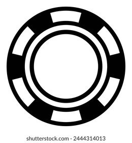 Black and White Casino Chip icon vector template