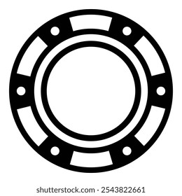 Black and White Casino Chip icon vector template