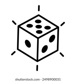 black and white casino dice vector icon