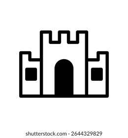 Ícone de castelo preto e branco representando a silhueta da fortaleza de Pixabay Clipart