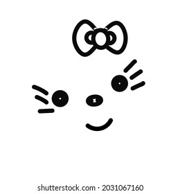 black and white cat animation