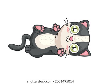 black and white cat cartoon