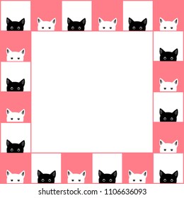 Black White Cat Chess Board Border Stock Vector (Royalty Free ...