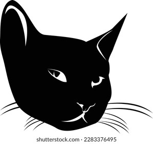 black and white cat face shape cute animal