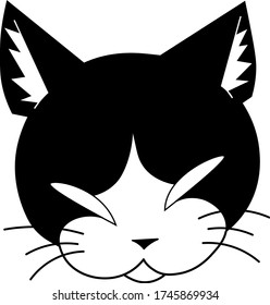 
vectores faciales de gatos negros y blancos