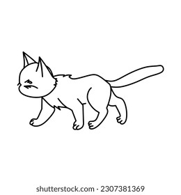 black and white cat icon. isolated on white background. vector illustration.