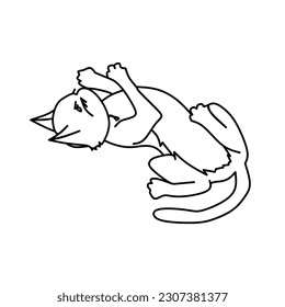 black and white cat icon. isolated on white background. vector illustration.