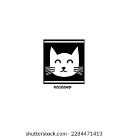 black and white cat logo