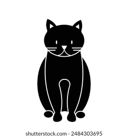black and white cat logo image