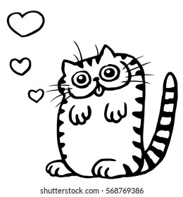 Black and White Cat in Love on Valentine's Day.