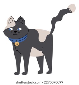 black and white cat mascot
