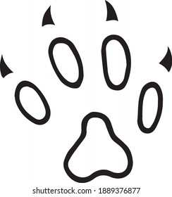 black and white cat paws and claw. Vector, minimalism