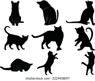 Black And White Cat Silhouette