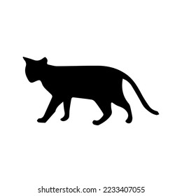 black and white cat silhouette 