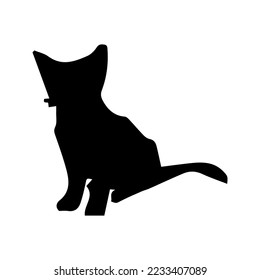 black and white cat silhouette 