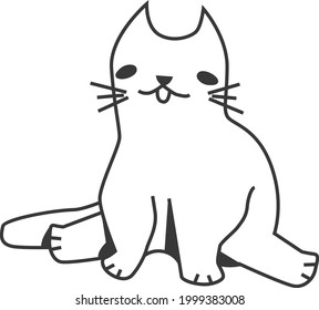 black and white cat vector cute