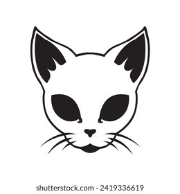 logotipo vectorial de gatos negros y blancos