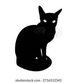 Ilustración de silueta de Vector de gato en blanco y negro con elegantes poses felinas. Diseño limpio y minimalista con curvas suaves y Formas audaces, aisladas sobre un fondo blanco. Perfecto para logotipos, iconos, pegatinas, carteles, camisetas, tatuajes, arte mural, marcas y proyectos de diseño decorativo. Vector de alta calidad apto para impresión y uso digital.