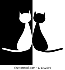 Black and white cats
