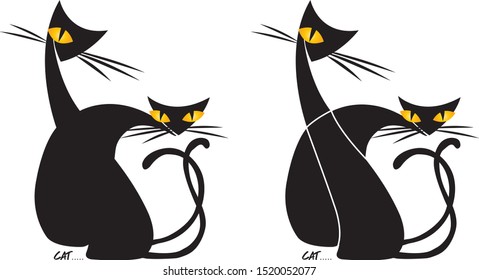 Black & White Cats Collection Design