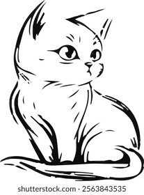 black and white cat's vactor