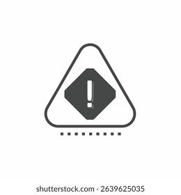 Black and white caution sign vector illustration icon. Illustration for business. Vector template.