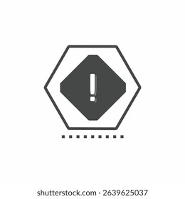 Black and white caution sign vector illustration icon. Illustration for business. Vector template.